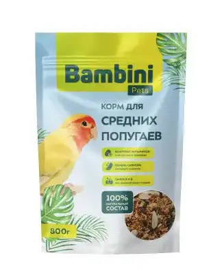 Купить bambini pets Сухой корм для средних попугаев