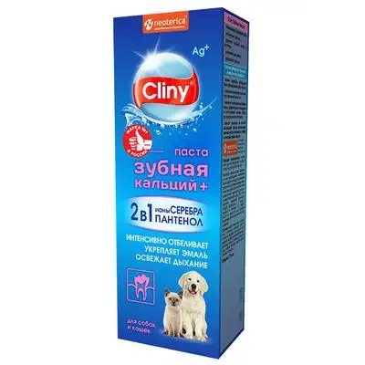 Купить cliny зубная паста кальций+ для собак и кошек
