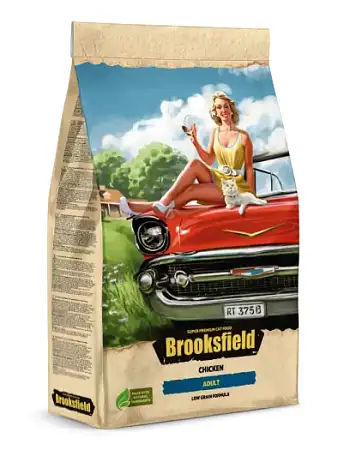 Купить brooksfield low grain adult cat chicken сухой корм для взрослых кошек с курицей и рисом