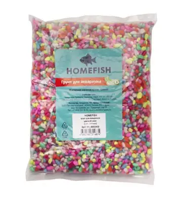 HOMEFISH грунт для аквариума 2-4 мм цветной микс