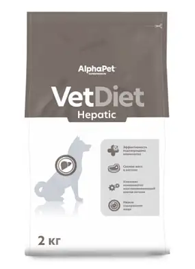 AlphaPet Vet Diet Hepatic сухой корм для взрослых собак всех пород при заболевании печени