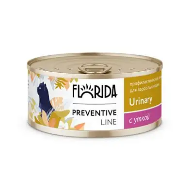 Florida Preventive Line консервы Urinary для кошек. "Профилактика образования мочевых камней" с уткой