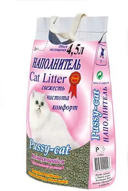 Pussy-Cat комкующийся наполнитель для кошек "прасковейский розовый"