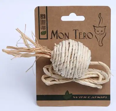 Мон Теро ЭКО игрушка для кошек мячик с хвостиком