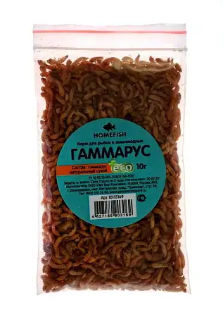 Купить homefish Гаммарус корм для рыб пакет