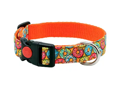Art Line ошейник для собак капрон c принтом пончики, фастекс 