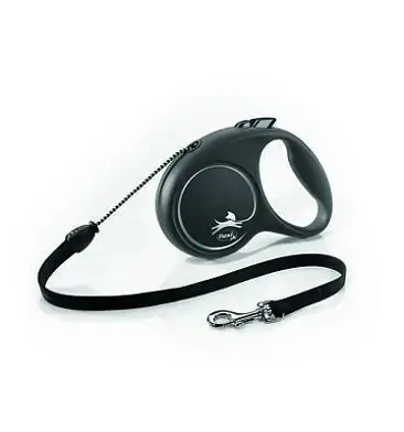 Flexi рулетка-трос для собак, черная, Black Design Cord black