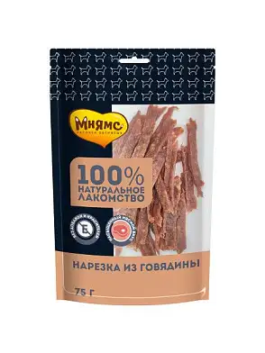 Мнямс лакомство для собак Нарезка из говядины