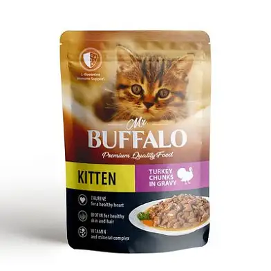 Mr.Buffalo влажный корм для котят индейка в соусе (пауч)