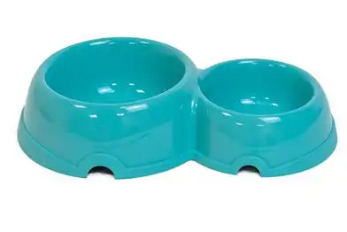 Yami-Yami двойная круглая миска для кошек пластиковая, бирюзовая