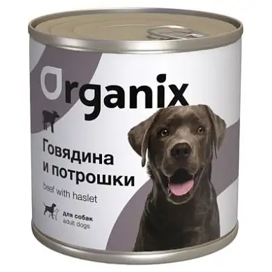 Organix консервы для взрослых собак с говядиной и потрошками